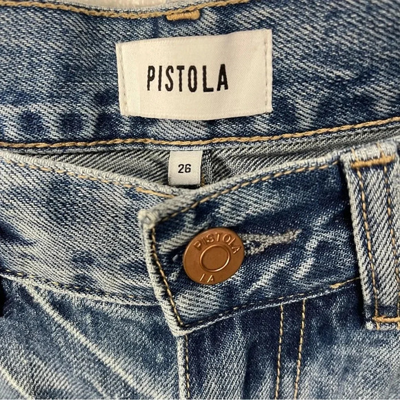 Pistola Light Wash High Rise Denim with Distressed Hem Size 26 - Picture 4 of 6